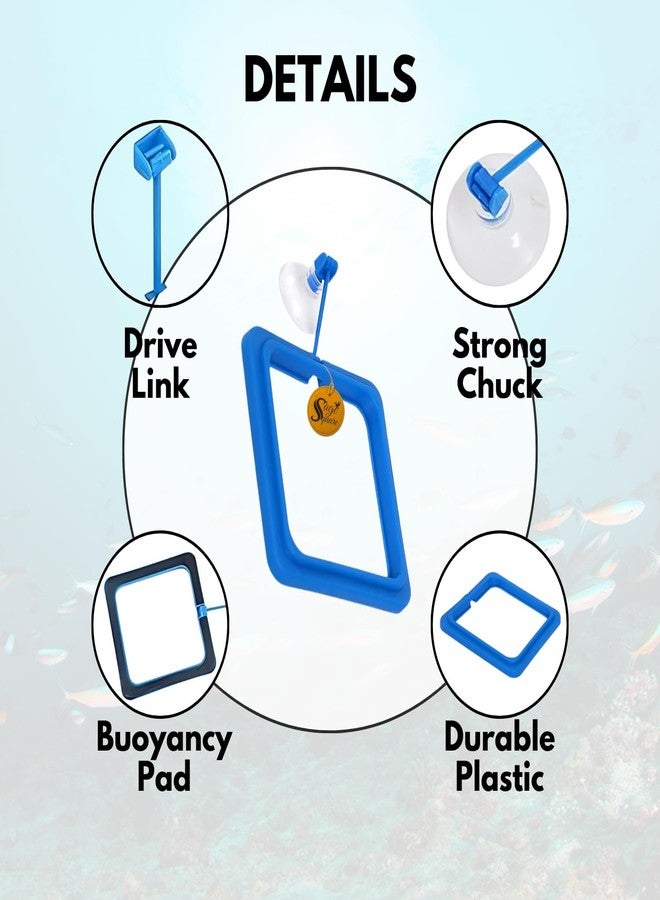 سايج سكوير مجموعة حلقات عائمة مربعة الشكل من سيج سكوير مع غواص - مثالية للتغذية ولمسة جمالية | حلقة عائمة متينة للتحكم في التغذية | زينة فريدة على شكل غواص لتزيين حوض السمك - Image 4